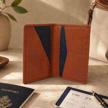 Personalised Pebble Grain Leather Passport Cover, 3 of 7