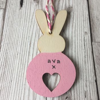 Personalised Heart Bunny Easter Decoration, 2 of 4