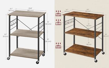 Kitchen Trolley Shelf Rolling Microwave Stand, 2 of 6