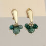 Green Bead Dangle Clip On Earrings, thumbnail 1 of 3