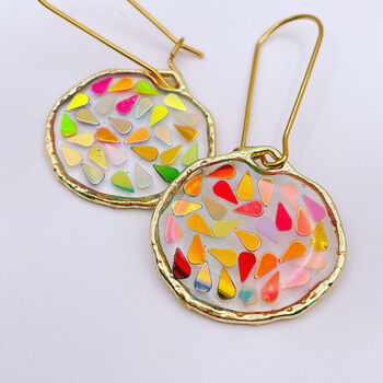 Disco Ball Earrings With Gold Sparkles, 2 of 11