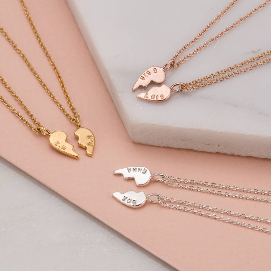Personalised Piece Of My Heart Necklace Set, 1 of 5