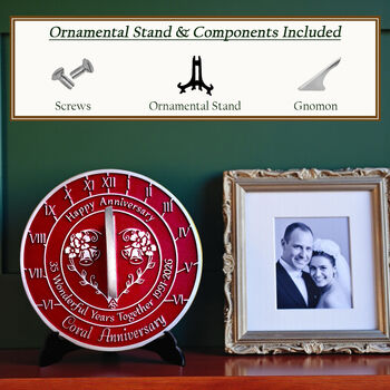 35th Coral Anniversary Sundial Gift Celebration Present, 5 of 10