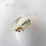 Luella Asymmetrical Blue Topaz And Tourmaline Ring, thumbnail 3 of 7