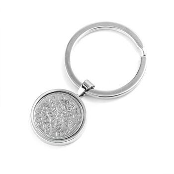 Personalised Lucky Sixpence Keyring, 5 of 5