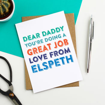 Dear Daddy Personalised Father's Day Greeting Card, 2 of 2