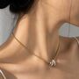 Gold Chunky Rolo Chain Necklace With Pearl Charm And Silver Bead Pendant, thumbnail 4 of 12