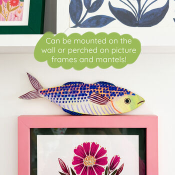 Wooden Mackerel Decorations Green, 6 of 8