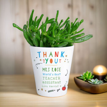 Thank You Teacher Ceramic Plant Pot, 6 of 6