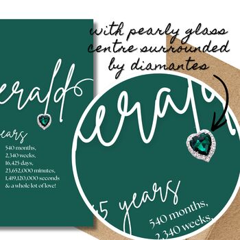 Sparkly Emerald Anniversary Heart Card, 5 of 8