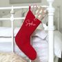 Personalised Red Scandi Christmas Stocking, thumbnail 1 of 4