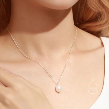 Random Shape Genuine Baroque Pearl Pendant Necklace, 6 of 12