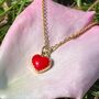 Sweet Heart Teeny Enamel Charm Delicate Chain Necklace, thumbnail 1 of 5