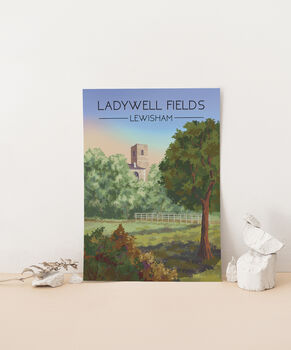 Ladywell Fields London Travel Poster Art Print, 3 of 8