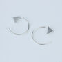 Sterling Silver Triangle Open Hoop Earrings, thumbnail 3 of 4