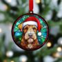 Airedale Terrier In Santa Hat Suncatcher Decoration, thumbnail 4 of 6