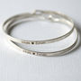 Inhale Exhale Slim Brass Gold Or Silver Plated Bangle, thumbnail 5 of 12