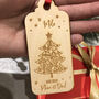Personalised Christmas Tree Wooden Gift Tag Pack, thumbnail 2 of 2