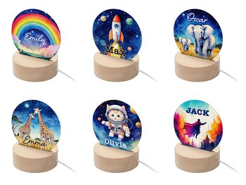 Personalised Kid's Round LED Night Light, 5 of 12