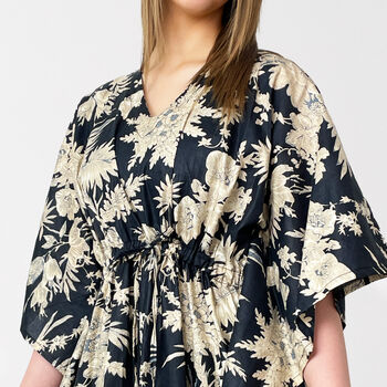 Black Long 100% Cotton Kaftan, 4 of 7