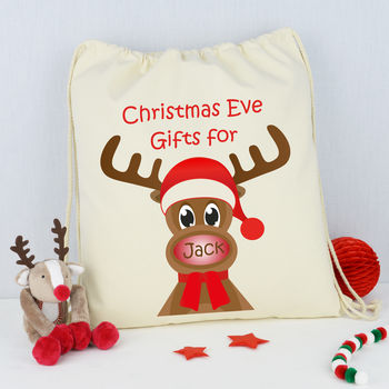 Personalised Rudolph Christmas Eve Sack, 3 of 3