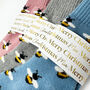 Christmas Cosy Bee Socks With Personalised Gold Label, Warm Socks, thumbnail 1 of 7