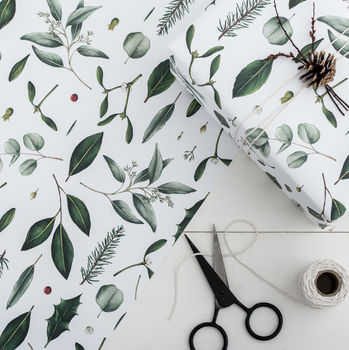 Luxury Botanical Christmas Wrapping Paper, Greenery, 3 of 4
