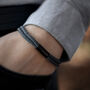 Personalised Men's Shackle And Grey Rope Bracelet, thumbnail 5 of 6