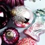 Red Stripe Silver Glitter Baubles Box Of Four, thumbnail 2 of 5