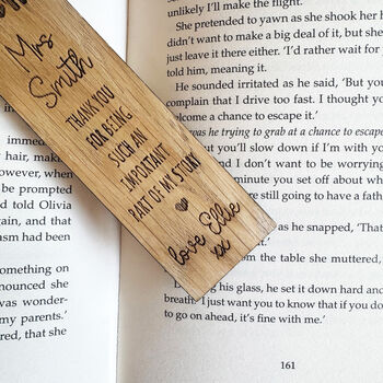 Personalised Teachers Wooden Bookmark Gift Thank You, 3 of 10