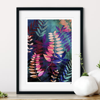 Dark Jungle Botanical Fine Art Giclée Print, 2 of 4