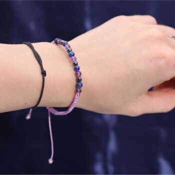 Aquarious Zodiac Crystal Candle And Gemstone Bracelet Gift Set, 4 of 6