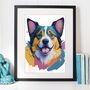 Painterly Dog Portrait Illustration Art Print, thumbnail 2 of 4