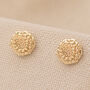 Gold Plated Sterling Silver Marigold Flower Stud Earrings – 7mm, thumbnail 1 of 9