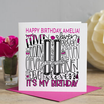 Personalised 11th Birthday Card, 4 of 5