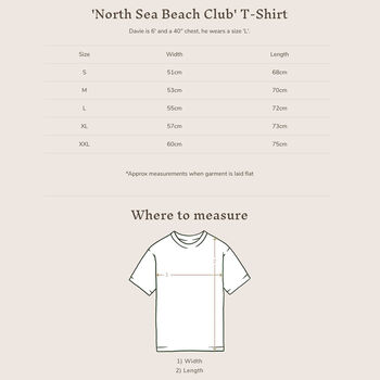 Mens Retro Grey 'North Sea Beach Club' T Shirt By Art Disco