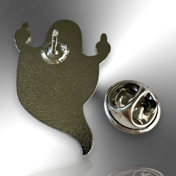 Sweary See You In Hell Black Ghost Halloween Hard Enamel Pin, 6 of 8