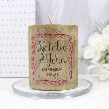 Personalised Anniversary Metallic Candle Gift, 7 of 12