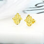 Sterling Silver And Gold Tiny Hamsa Hand Stud Pack, thumbnail 2 of 4