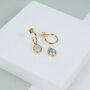 Manhattan Gold And Blue Topaz Interchangeable Gemstone Earrings, thumbnail 1 of 5