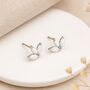 Sterling Silver White Opal Lotus Stud Earrings – 8mm, thumbnail 3 of 9