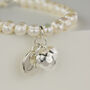 Sterling Silver And Freshwater Pearl Initial Bracelet, thumbnail 2 of 6
