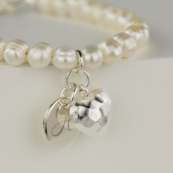 Sterling Silver And Freshwater Pearl Initial Bracelet, 2 of 6
