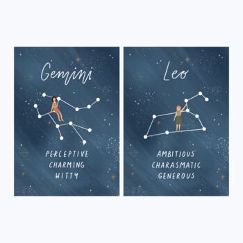 Star Sign Zodiac Astrology A4 Wall Art Print, 6 of 8