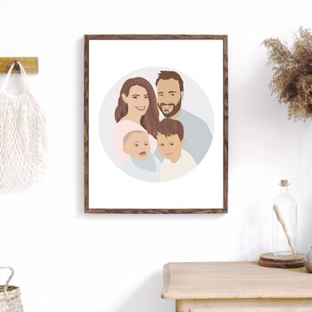 Custom Family Portrait Personalised Art Print, 2 of 11