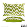 Green Zig Zag Silk Ikat Velvet Cushion Cover 40x60cm, thumbnail 2 of 6