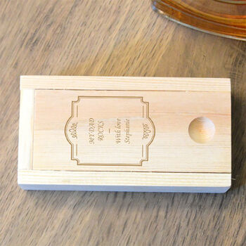 Personalised Whisky Stones Gift Set In Pinewood Box, 2 of 2