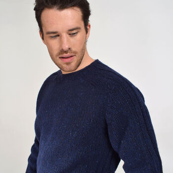 Fraser Navy Chunky Supersoft Lambswool Scottish Jumper, 3 of 9