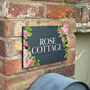 Pink Roses Slate House Number Or Name Sign, thumbnail 3 of 3