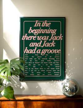 In The Beginning There Was Jack | My House Rhythm Controll Print | Music Poster | Wall Art | House Music | Typographic | Lyric | Wall Decor, 4 of 9